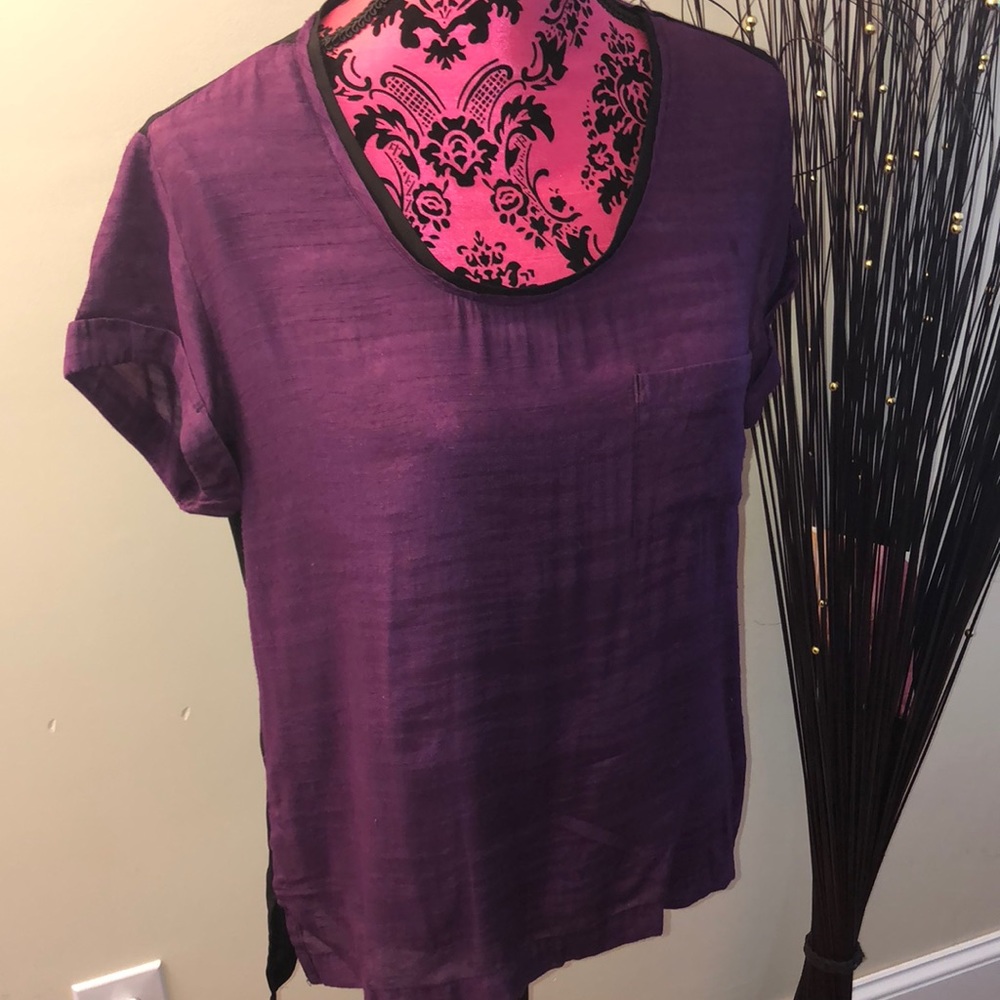 Converse Purple and Sheer Black Top